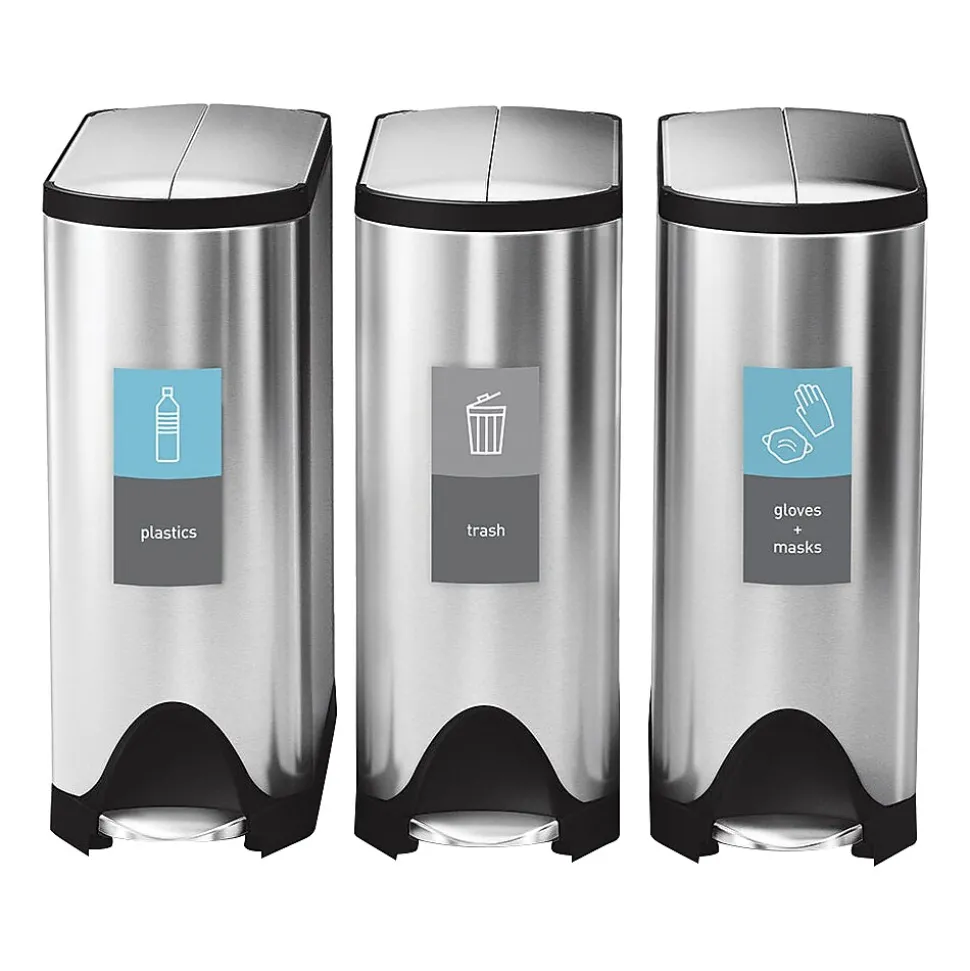 simplehuman Compost Magnetic Sorting Label, 8" x 4", Green/Gray, 2/Pack (KT1176)