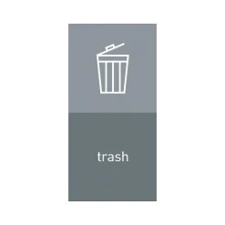 simplehuman Trash Magnetic Sorting Label, 8" x 4", Gray/Light Gray, 2/Pack (KT1170)