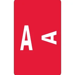 Smead AlphaZ ACCS Color-Coded Alphabetic Labels, A, Label Sheet, Red, 100/Pk (67171)