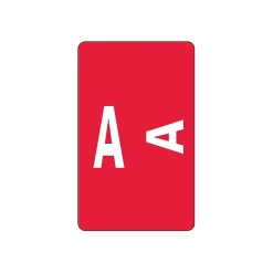 Smead AlphaZ ACCS Color-Coded Alphabetic Labels, A, Label Sheet, Red, 100/Pk (67171)