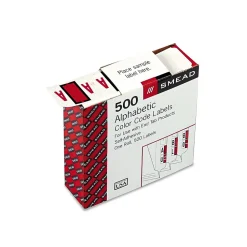 Smead BCCR Color Coded Alphabetic Labels, 1" x 1.25", Red, 500/Roll (67071)