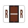 Smead BCCR Color Coded Alphabetic Labels, R, Brown, 500/Roll (67088)