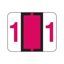 Smead BCCRN Color Coded Numeric Labels, 1, Red, 500/Roll (67371)