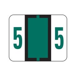 Smead BCCRN Color Coded Numeric Labels, 5, Dark Green, 500/Roll (67375)