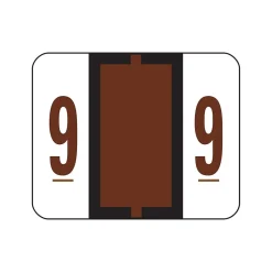 Smead BCCRN Color Coded Numeric Labels, 9, Brown, 500/Roll (67379)