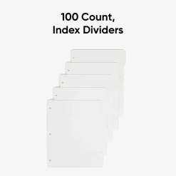 Smead Blank Dividers, 5-Tab, White, 20 Sets/Box (89415)