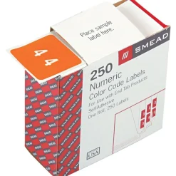 Smead DCC Labels File Folder Label, 4, Orange, 250 Labels/Pack (67424)