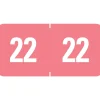 Smead ETS 2022 Color-Coded Year Label, 0.5”H x 1" W, White on Pink, 25 Labels/Sheet, 10 Sheets/Pack, 250 Labels/Pack (67922)