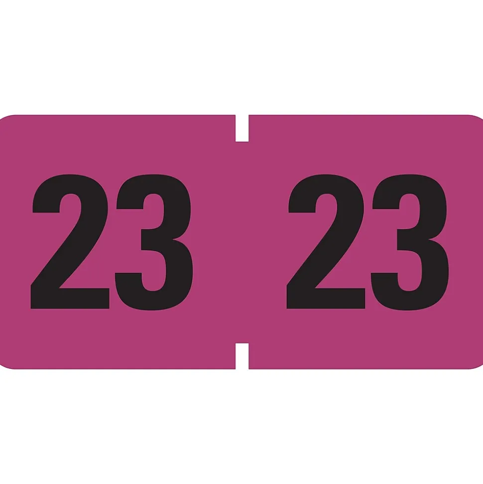 Smead ETYJ 2023 Color-Coded Year Label, 0.75”H x 1.5" W, Black on Purple, 500/Roll (68323)