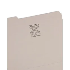 Smead File Folder, 3 Tab, Letter Size, Light Gray, 100/Bx (12343)