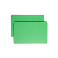 Smead File Folder, Reinforced Straight-Cut Tab, Legal Size, Green, 100/Box (17110)