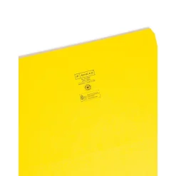 Smead File Folder, Reinforced Straight-Cut Tab, Legal Size, Yellow, 100 per Box (17910)
