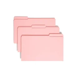 Smead File Folder, Reinforced 1/3-Cut Tab, Legal Size, Pink, 100/Box (17634)