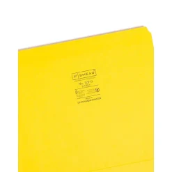 Smead File Folder, Reinforced Straight-Cut Tab, Letter Size, Yellow, 100 per Box (12910)