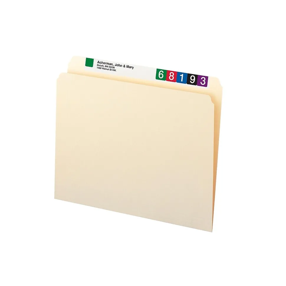 Smead File Folders, Straight-Cut Tab, Letter Size, Manila, 100/Box (10300)
