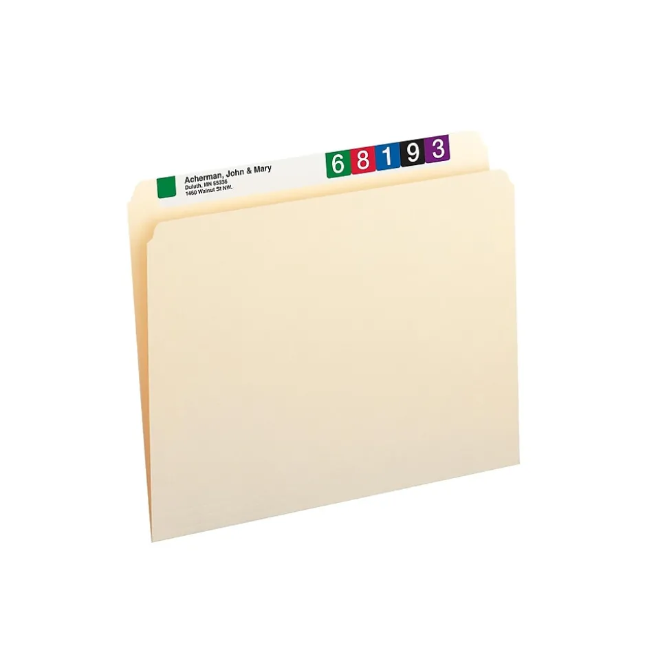 Smead File Folders, Straight-Cut Tab, Letter Size, Manila, 100/Box (10300)