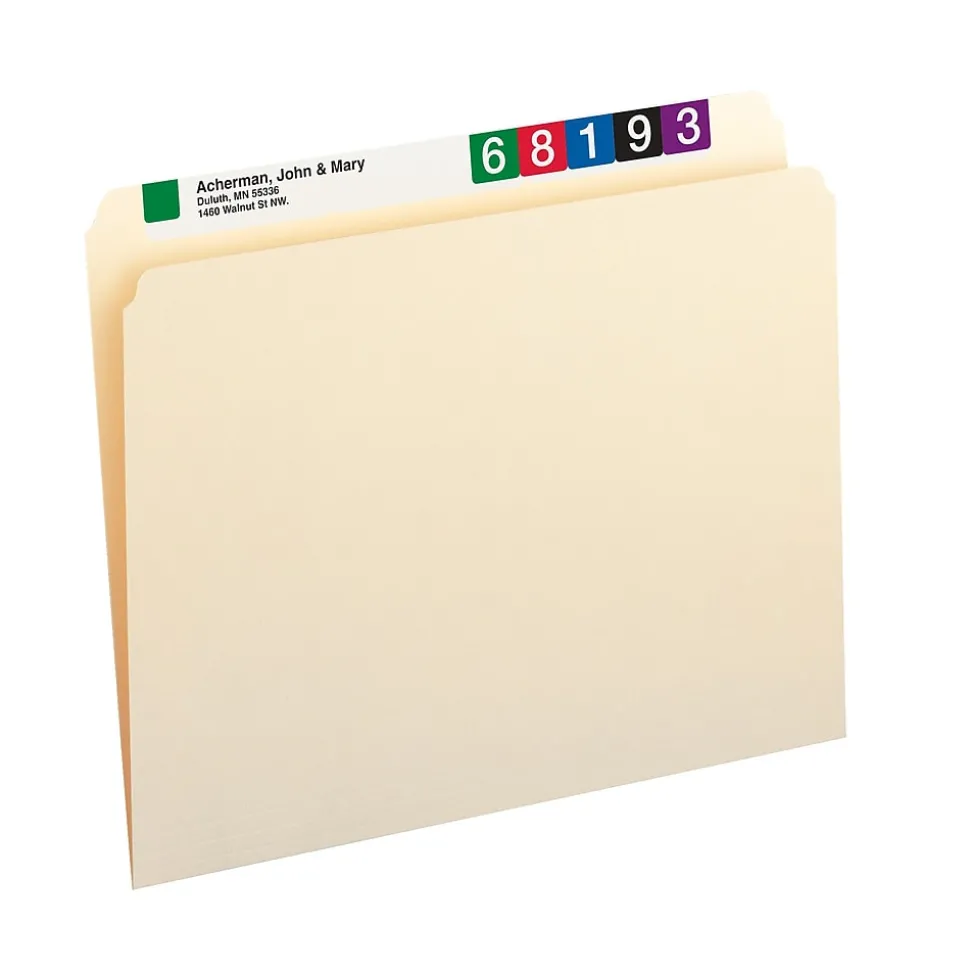 Smead File Folders, Straight-Cut Tab, Letter Size, Manila, 100/Box (10300)