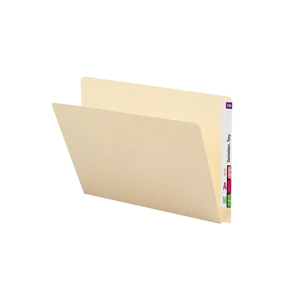 Smead Heavy Duty End Tab File Folder, Straight-Cut Extended Tab, Letter Size, Manila, 100/Box (24250)