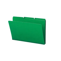 Smead Heavy Duty File Folders, 3 Tab, Legal-Size, Green, 25/Box (22546)