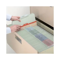 Smead Heavy Duty Pressboard File Folder, 1/3-Cut Tab, 2" Expansion, Legal Size, Gray/Green, 25/Box (18234)