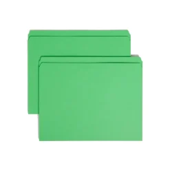 Smead Heavy Duty Reinforced File Folder, Straight Cut, Letter Size, Green, 100/Box (12110)