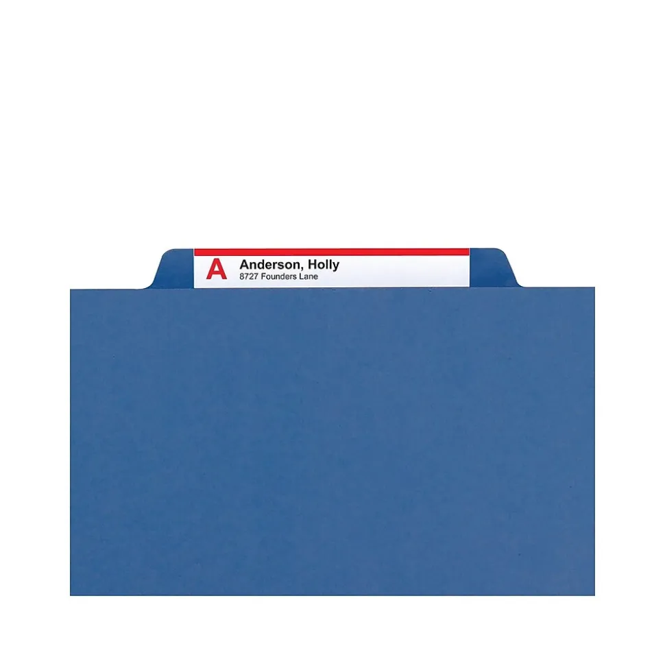 Smead Pressboard File Folder, 1/3-Cut Tab, 1" Expansion, Letter Size, Dark Blue, 25/Box (21541)