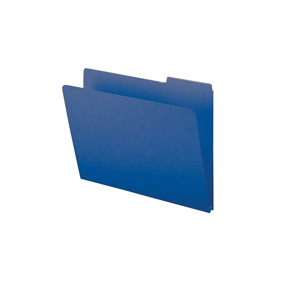 Smead Pressboard File Folder, 1/3-Cut Tab, 1" Expansion, Letter Size, Dark Blue, 25/Box (21541)