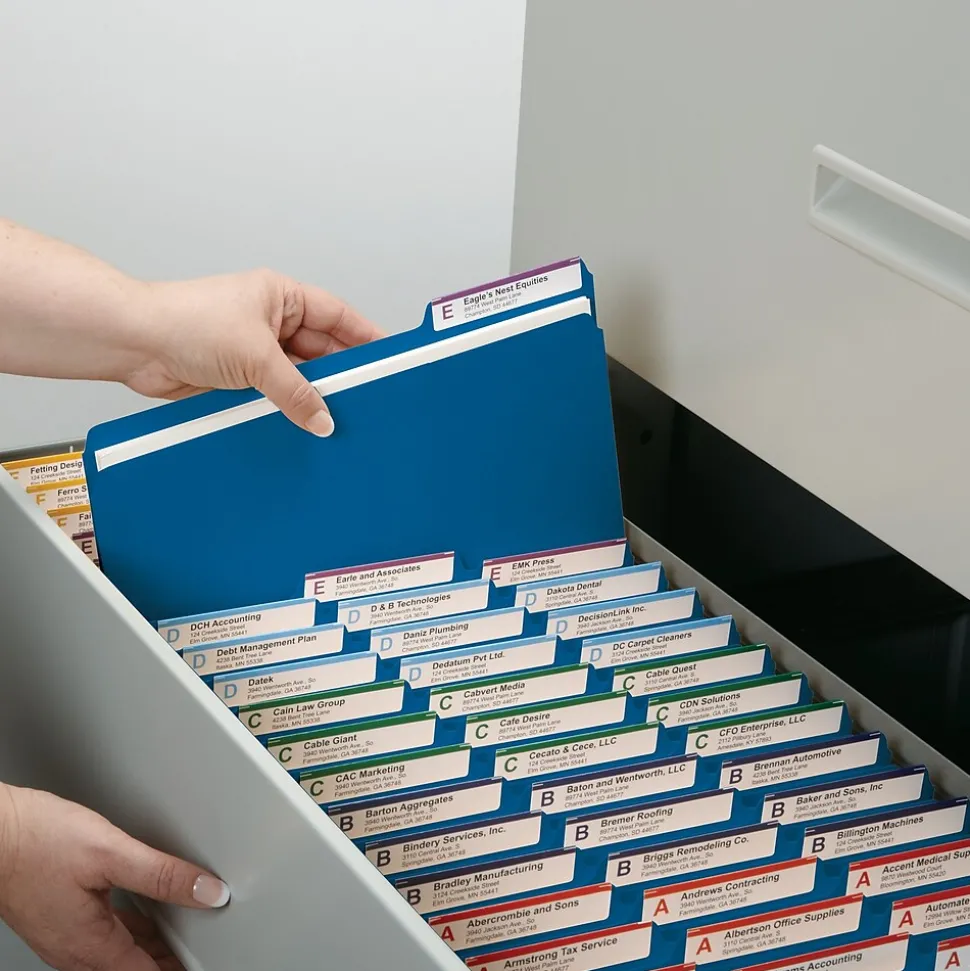 Smead Pressboard File Folder, 1/3-Cut Tab, 1" Expansion, Letter Size, Dark Blue, 25/Box (21541)