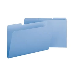 Smead Pressboard File Folder, 1/3-Cut Tab, 1" Expansion, Legal Size, Blue, 25 per Box (22530)