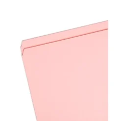 Smead Reinforced File Folder, Straight Cut, Letter Size, Pink, 100/Box (12610)