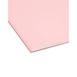 Smead Reinforced File Folder, Straight Cut, Letter Size, Pink, 100/Box (12610)
