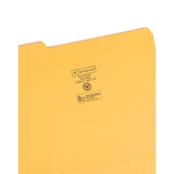 Smead Reinforced File Folder, 3 Tab, Letter Size, Goldenrod, 100/Box (12234)