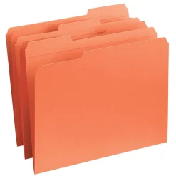 Smead Reinforced File Folder, 3 Tab, Letter Size, Orange, 100/Bx (12534)