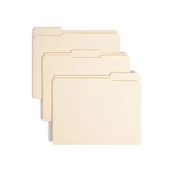 Smead Reinforced 3-Tab File Folders, Letter Size, Manila, 100/Box (10434)