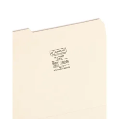 Smead Reinforced 3-Tab File Folders, Letter Size, Manila, 100/Box (10434)