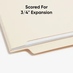 Smead Shelf-Master Recycled End Tab File Folder, Straight Cut, Letter Size, Manila, 100/Box (24111)