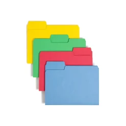 Smead SuperTab File Folder, Oversized 1/3-Cut Tab, Letter Size, Assorted Colors, 24 per Pack (11956)