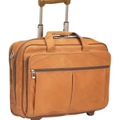 Solo New York 15.6" Leather Rolling Laptop Bag, Tan (D5291)