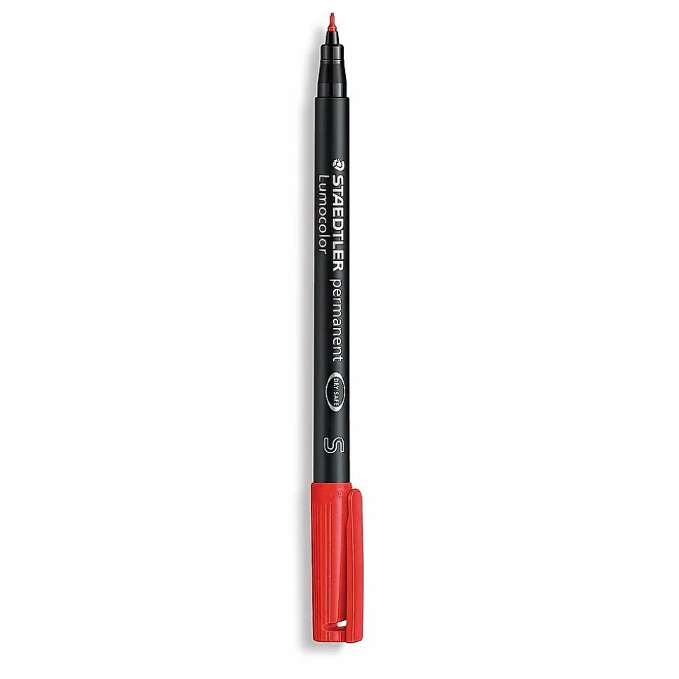 Staedtler Lumocolor AV Marker, Red Superfine, 10/Pack (33811-PK10)