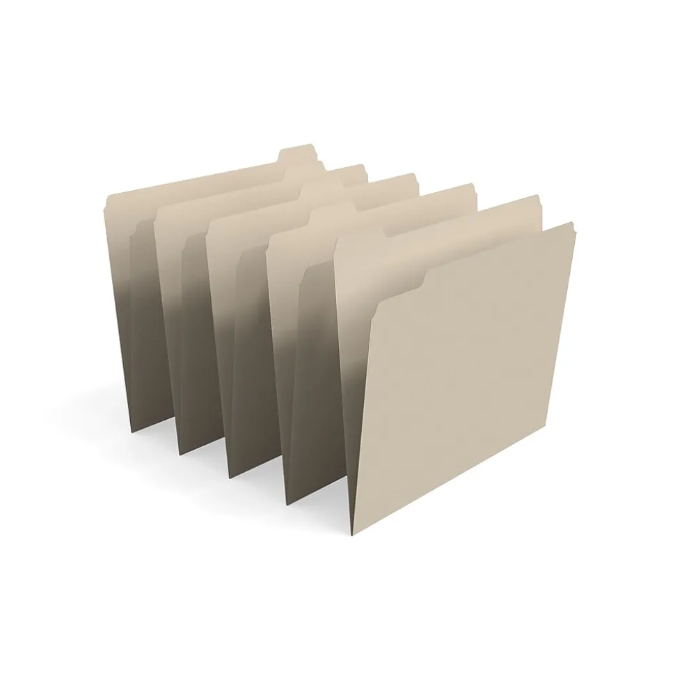 Staples 30% Recycled File Folder, 1/5 Cut Tab, Letter Size, Manila, 100/Box (ST22937-CC)
