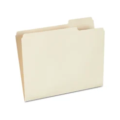 Staples 30% Recycled File Folders, 1/3-Cut Tab, Right Position, Letter Size, Manila, 100/Box (ST116822/116822)