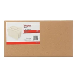 Staples 30% Recycled File Folders, 1/3-Cut Tab, Letter Size, Manila, 250/Box (ST56673-CC)