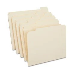 Staples 30% Recycled Reinforced File Folders, 1/5-Cut Tab, Letter Size, 100/Box (ST509000/509000)