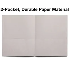 Staples 10% Recycled Smooth 2-Pocket Paper Presentation Folder, Gray, 10/Pack (13380-US)