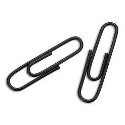 Staples® #1 Size Vinyl-Coated Paper Clips, Black, 100/Pack