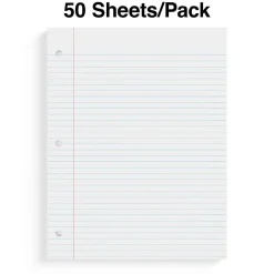 Staples® College Ruled Filler Paper, 8.5" x 11", 50 Sheets/Pack (ST22643D)