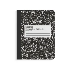 Staples® Composition Notebook, 9.75" x 7.5", Wide Ruled, 80 Sheets, Assorted Colors, 48/Carton (20702CT)