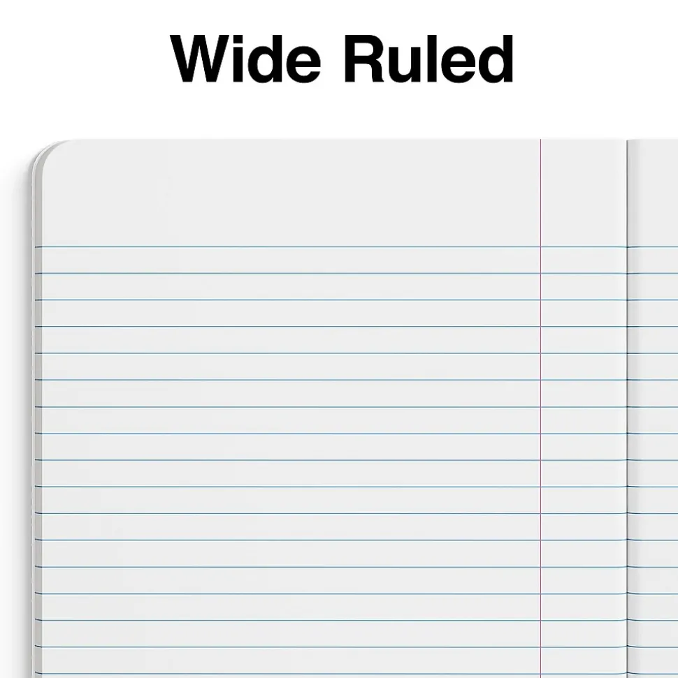 Staples® Composition Notebooks, 7.5" x 9.75", Wide Ruled, 100 Sheets, Black/White Marble, 4/Pack (ST58369)