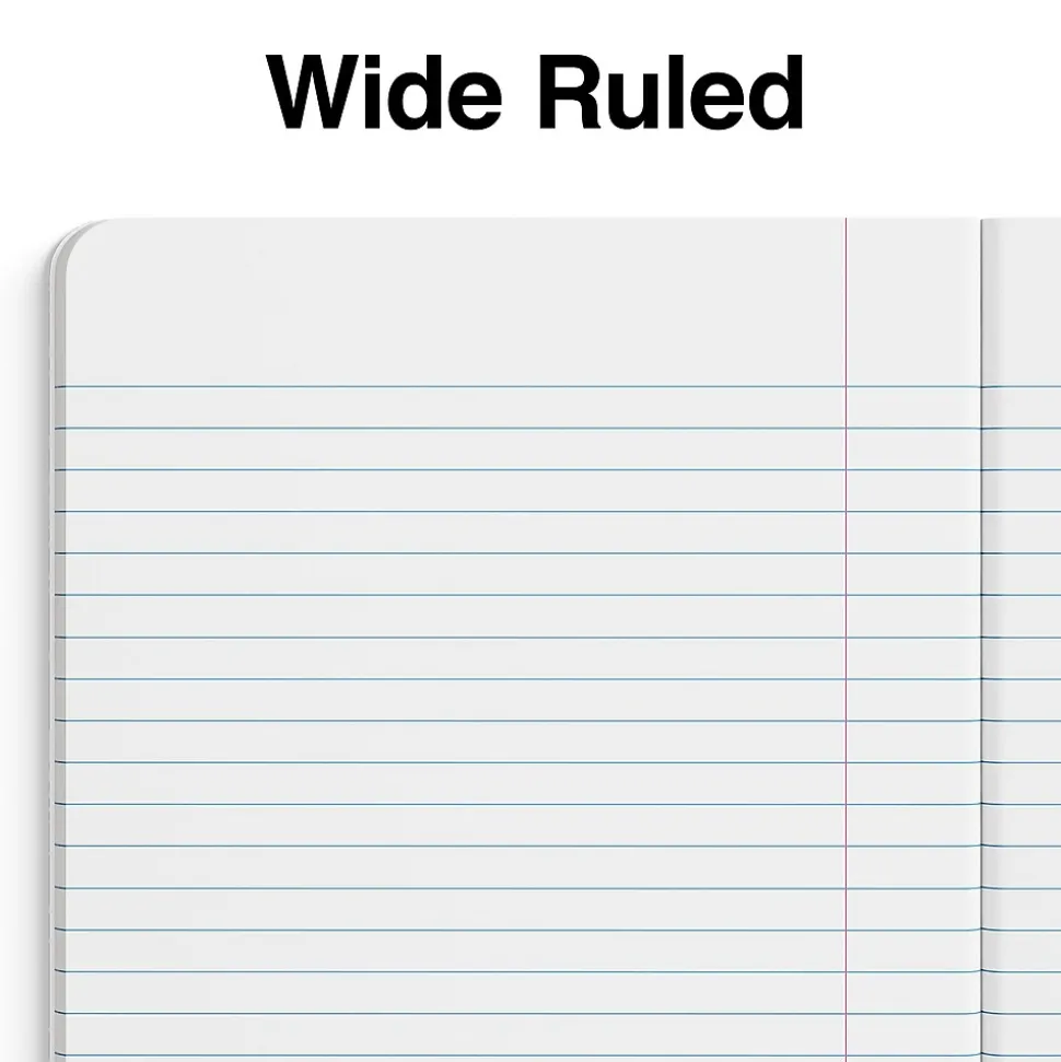 Staples Composition Notebook, 7.5" x 9.75", Wide Ruled, 80 Sheets, Black (ST55087)
