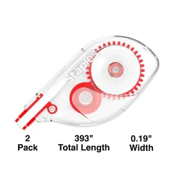 Staples Correction Tape, White, 2/Pack (ST59818)